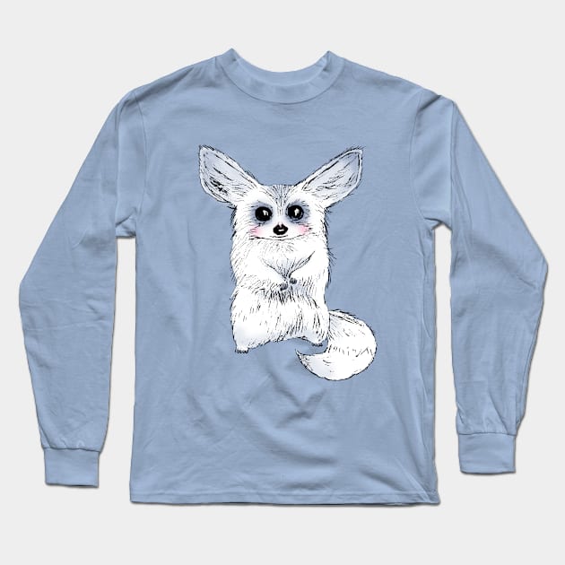 Cute Snow Creature Long Sleeve T-Shirt by LittleInkings